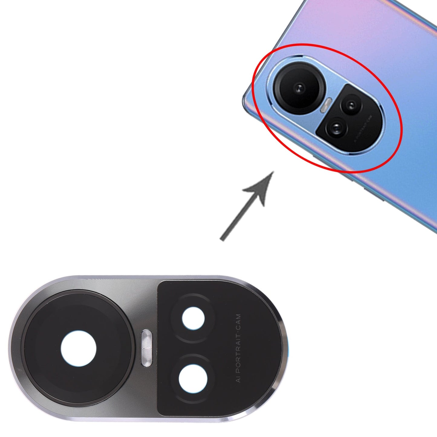 For OPPO Reno10 Global Original Camera Lens Cover (Grey)