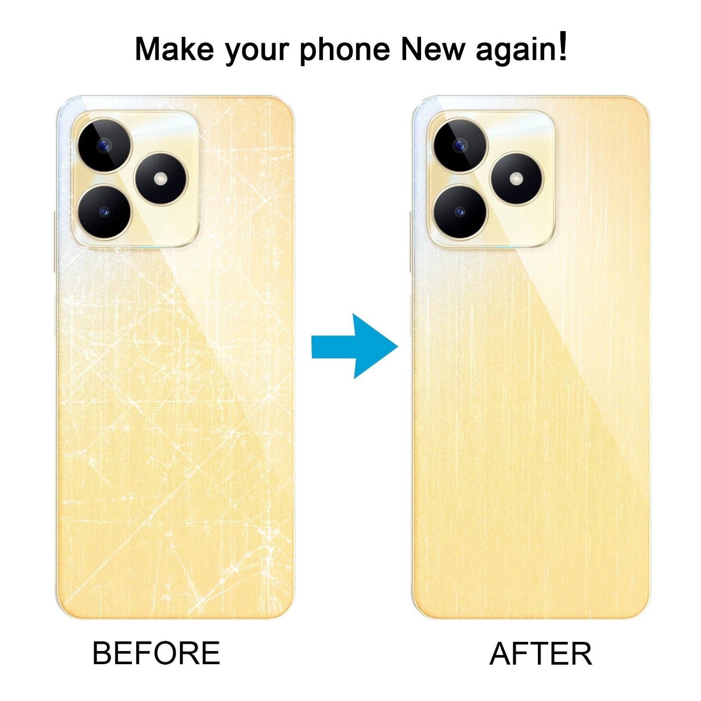 For Realme Narzo N53 Original Battery Back Cover with Camera Lens Cover(Gold)