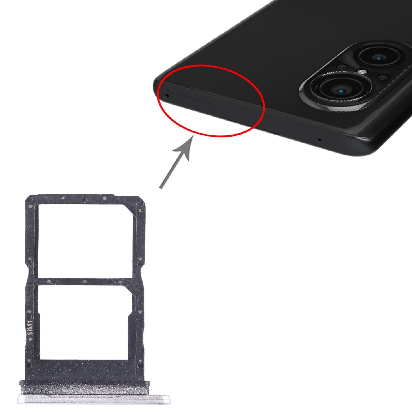 For Huawei Nova 9 SE 5G SIM + SIM Card Tray (Silver)