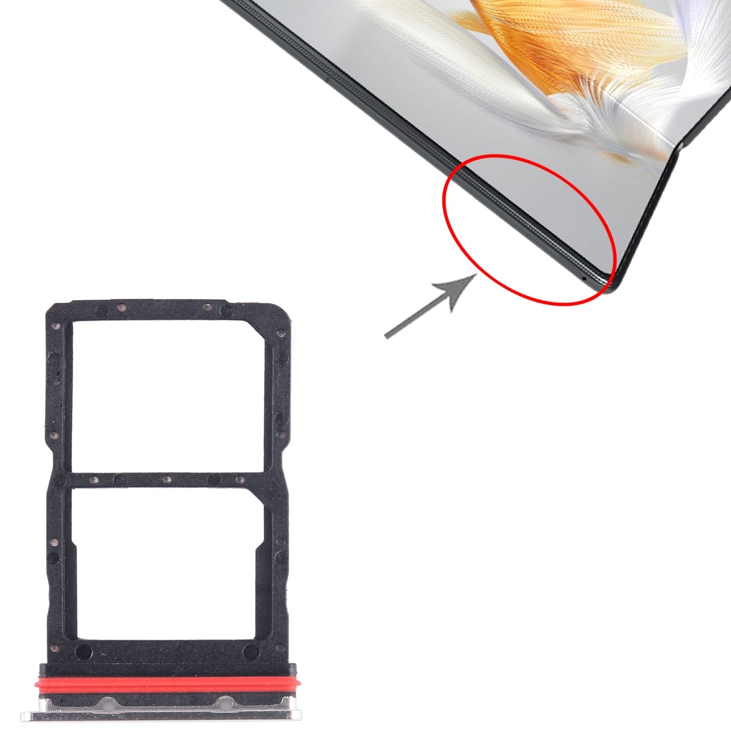 For Huawei Mate X3 SIM + SIM Card Tray (Silver)