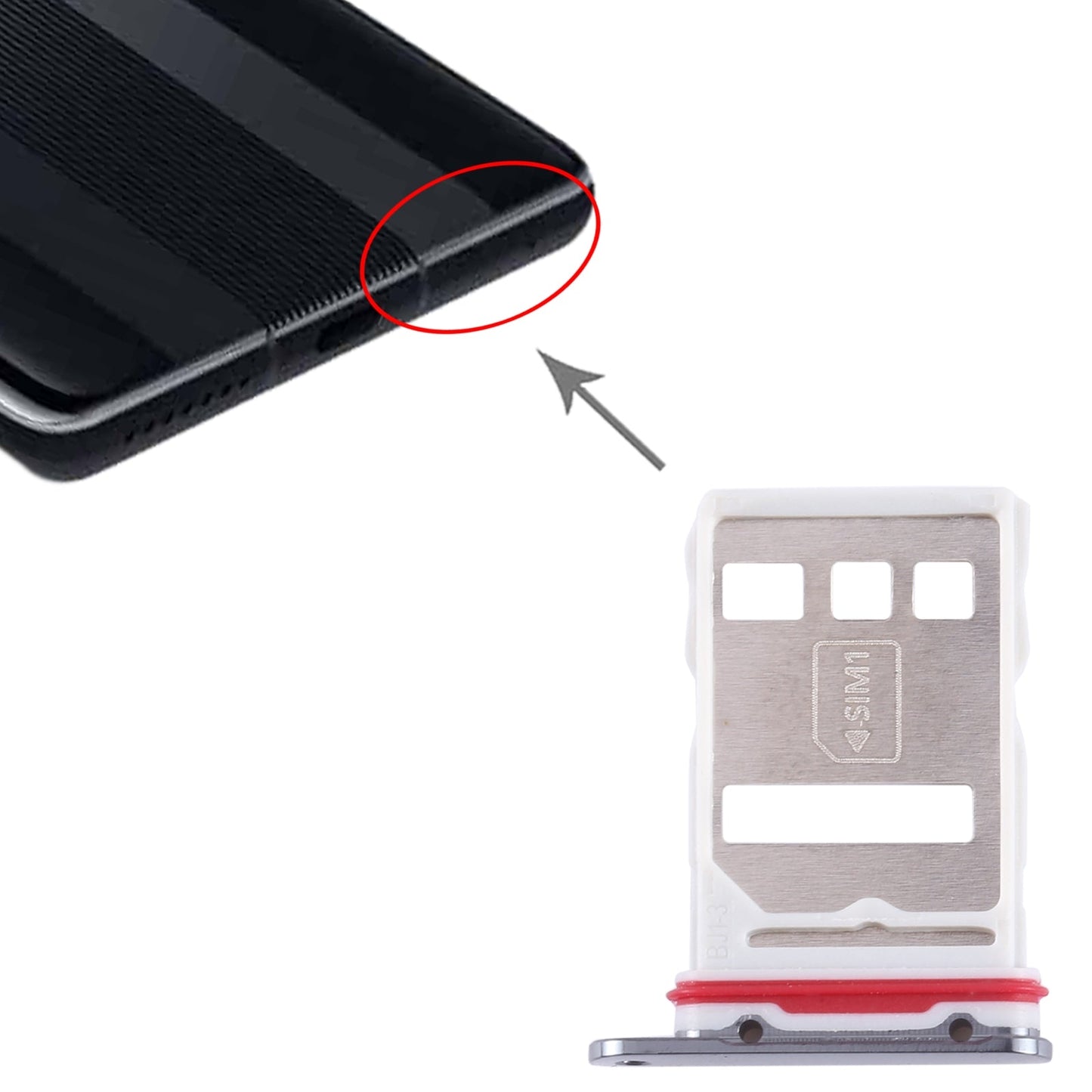 For Huawei Mate 50 RS Porsche Design SIM + NM Card Tray (Black)