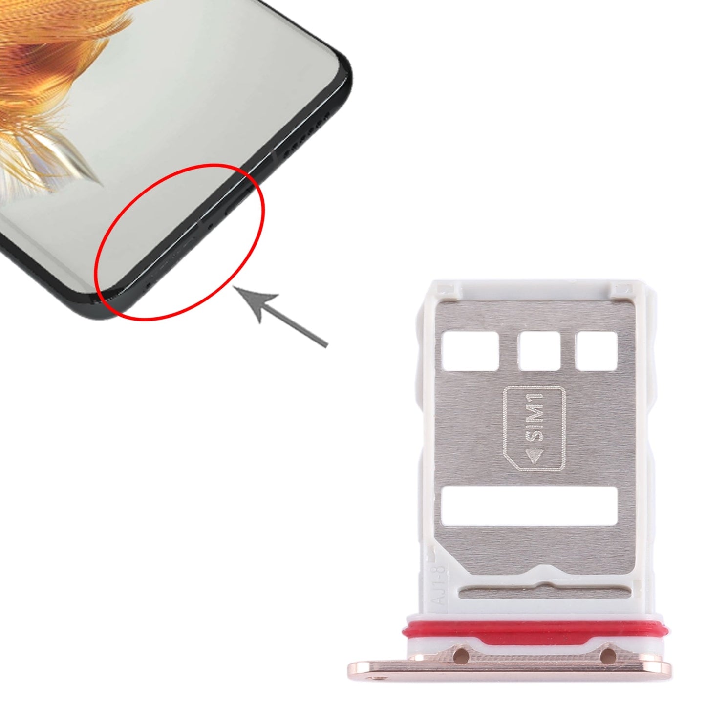 For Huawei Mate 50 Pro SIM Card Tray (Gold)