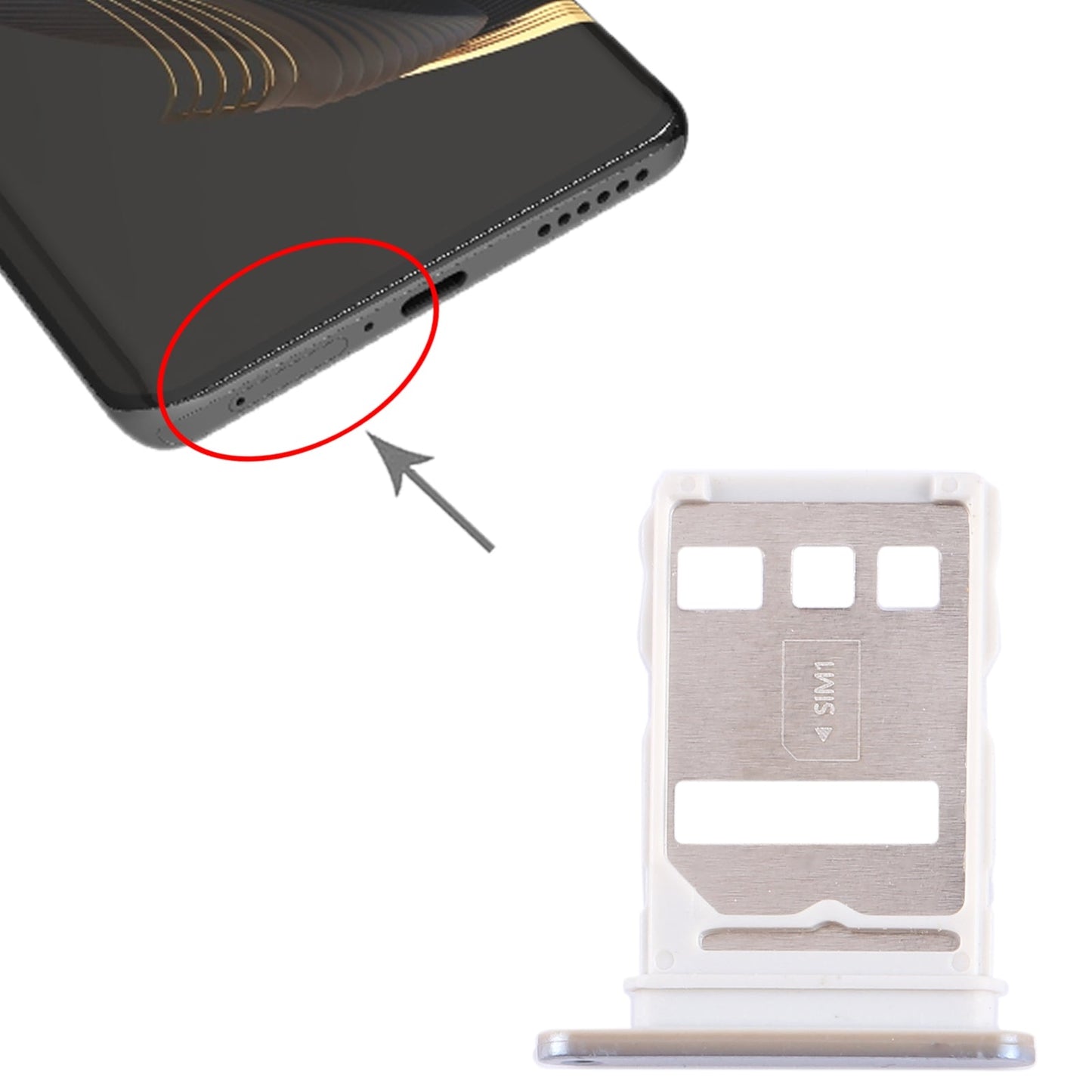 For Huawei nova 10 Pro SIM Card Tray (Silver)