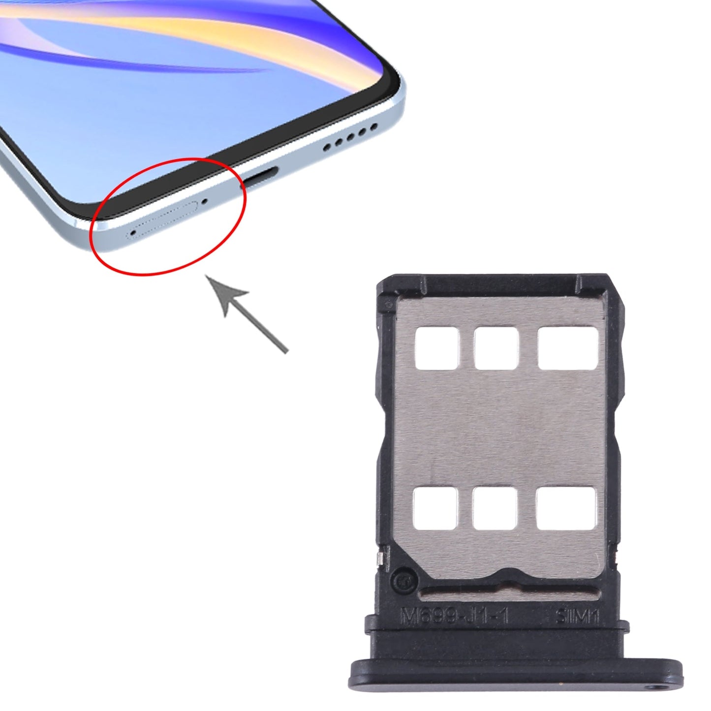 For Huawei nova Y90 SIM Card Tray (Black)