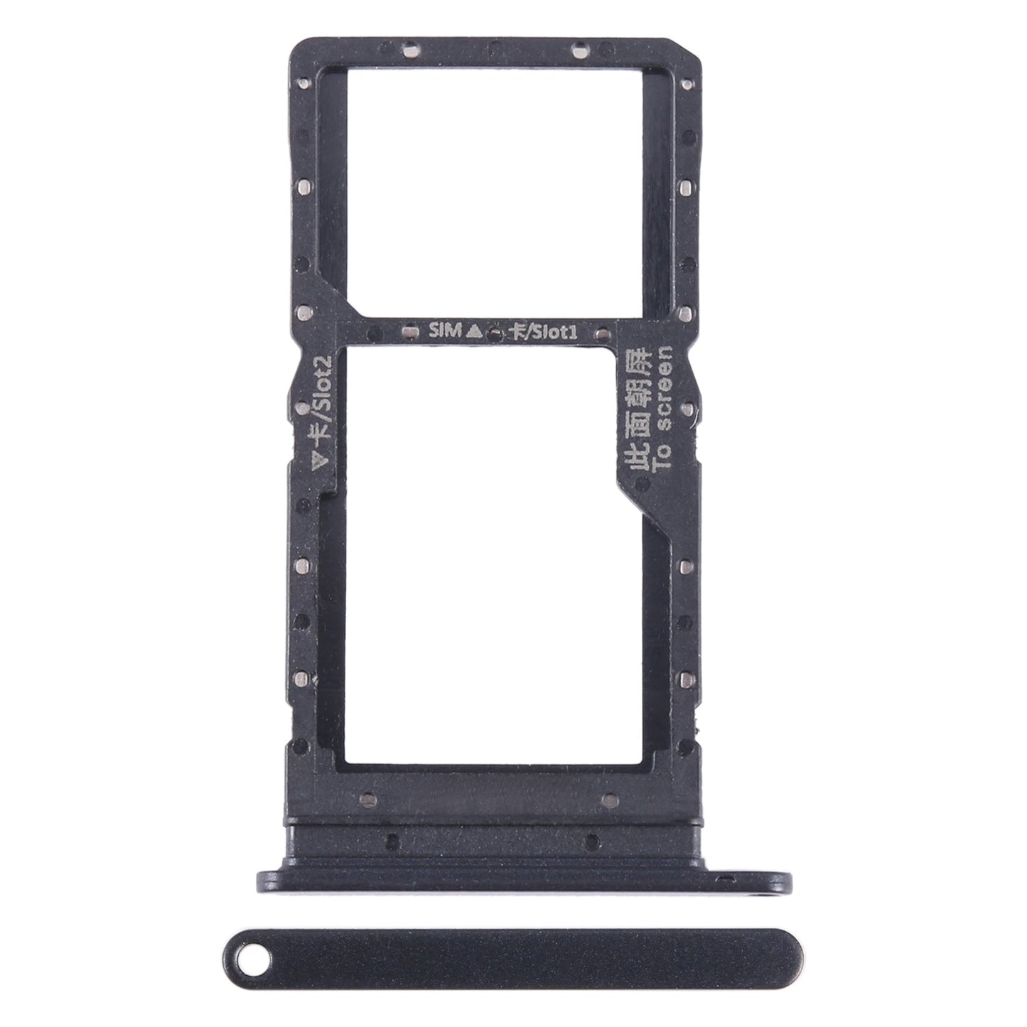 For Honor Play 20A SIM + SIM / Micro SD Card Tray (Black)