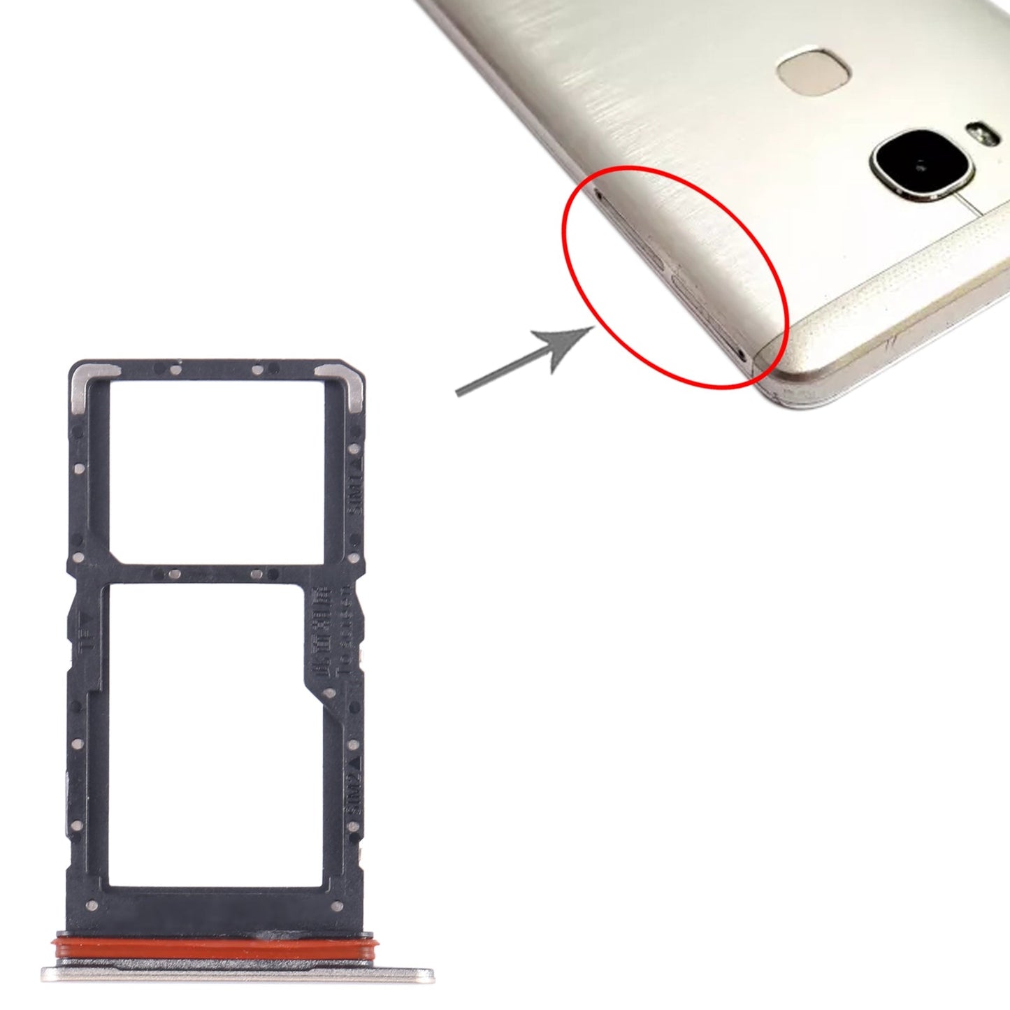 For Honor X5 SIM + SIM / Micro SD Card Tray (Gold)