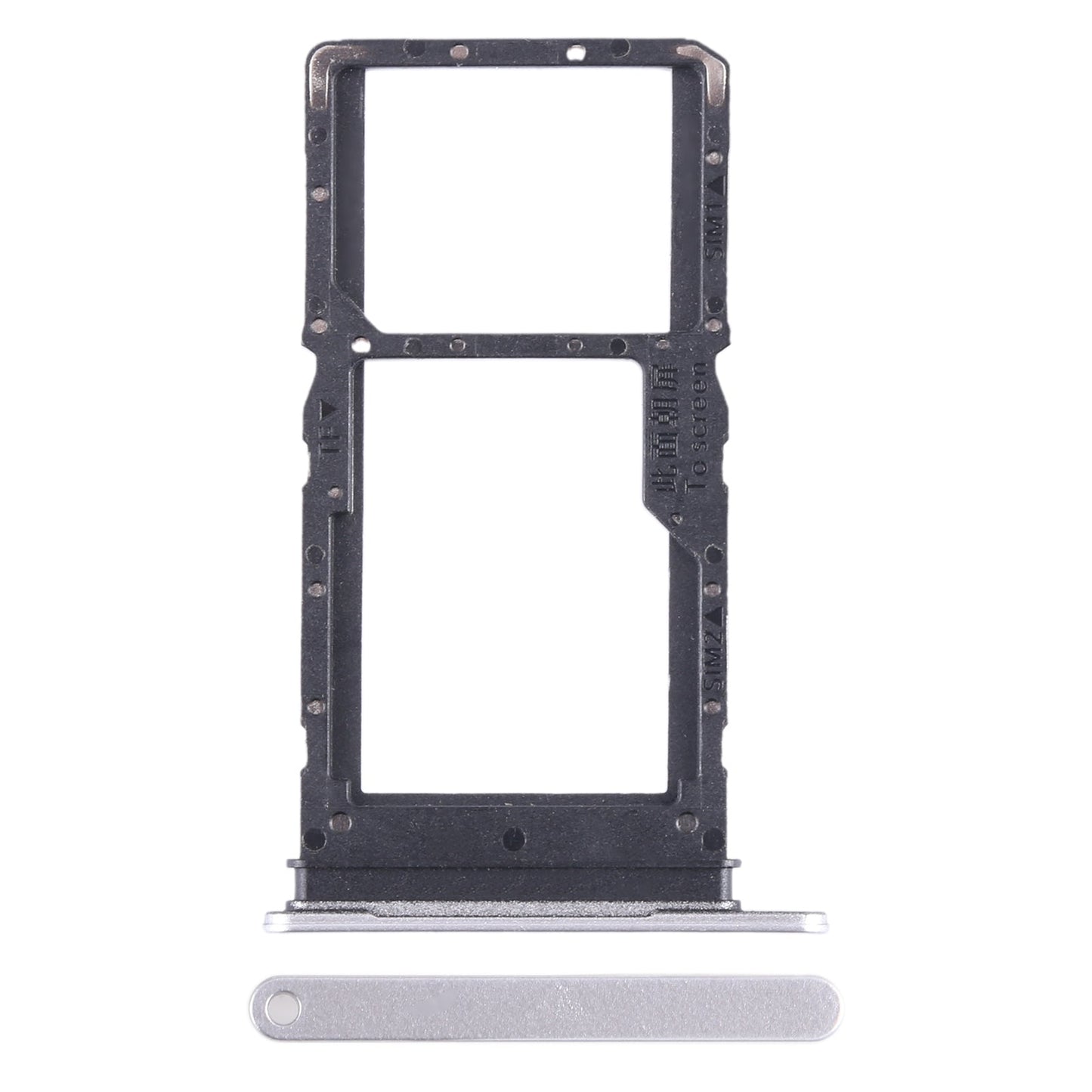 For Honor X5 SIM + SIM / Micro SD Card Tray (Silver)