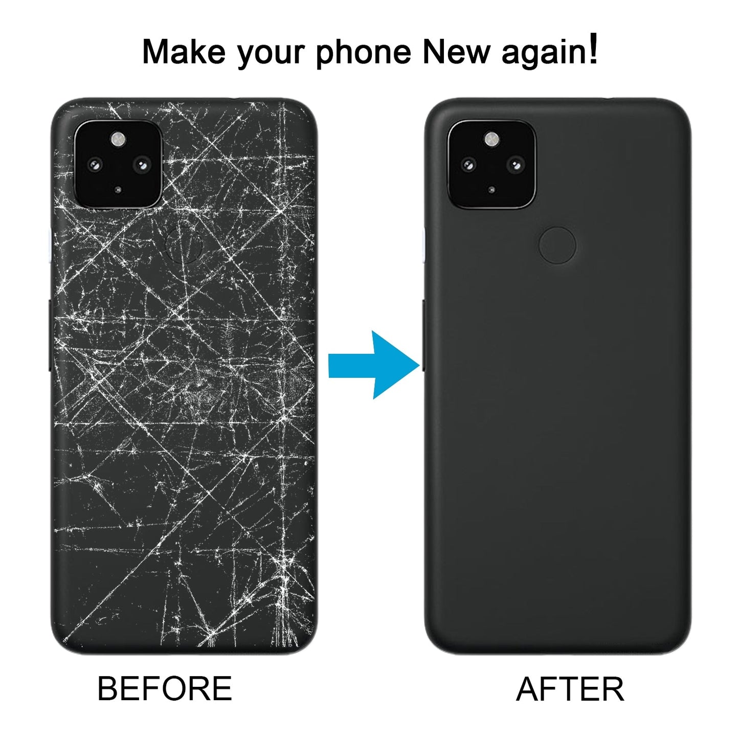 For Google Pixel 4A 5G Battery Back Cover with Camera Lens Cover(Black)