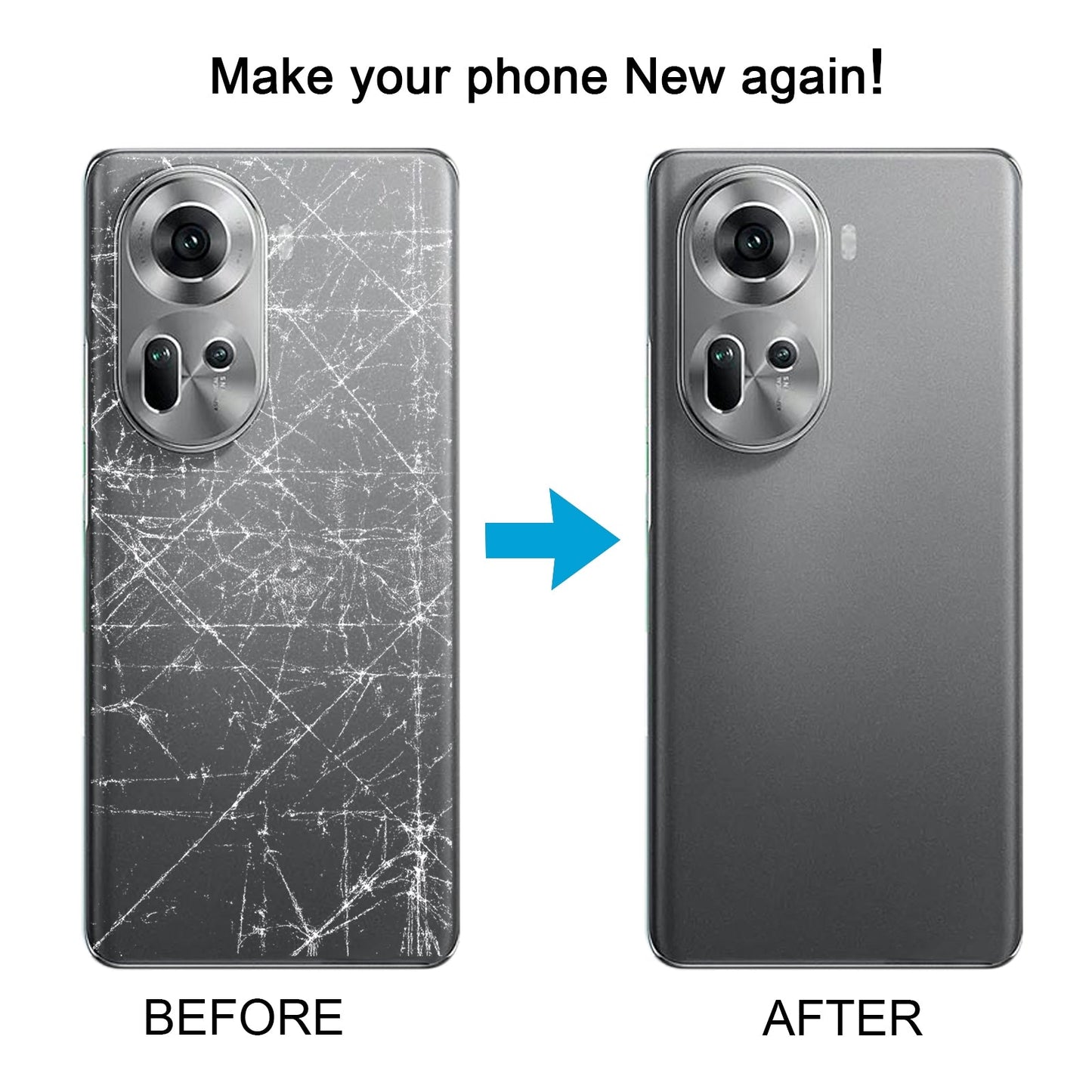 For OPPO Reno11 5G Original Battery Back Cover with Camera Lens Cover(Grey)