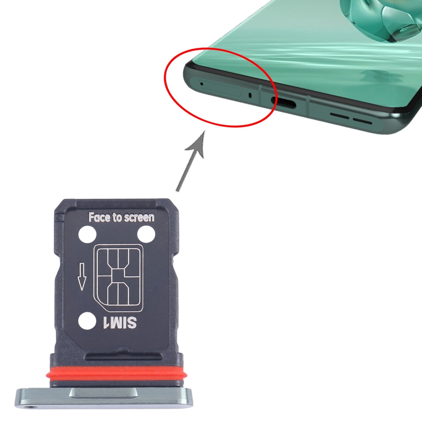 For OnePlus 12 PJD110 CPH2573 CPH2581 SIM Card Tray + SIM Card Tray (Green)