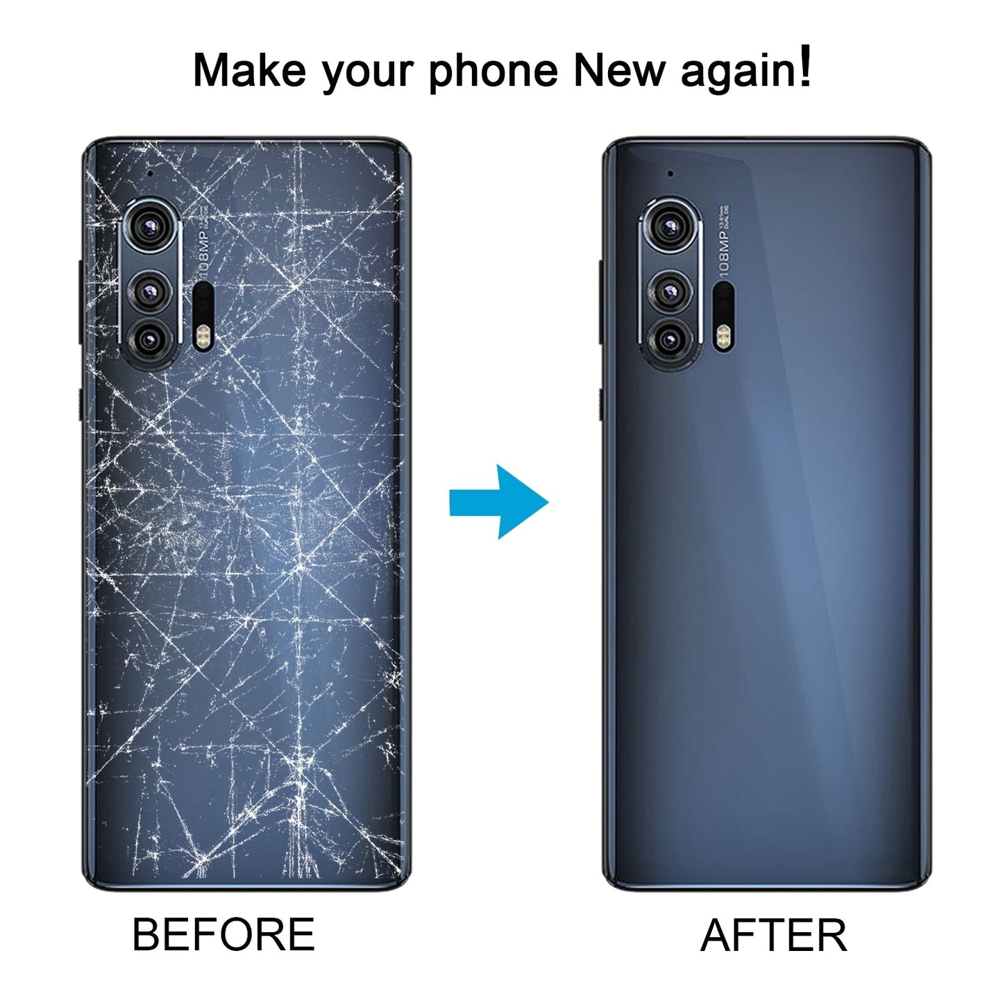 For Motorola Edge+ 2020 Original Battery Back Cover(Blue)