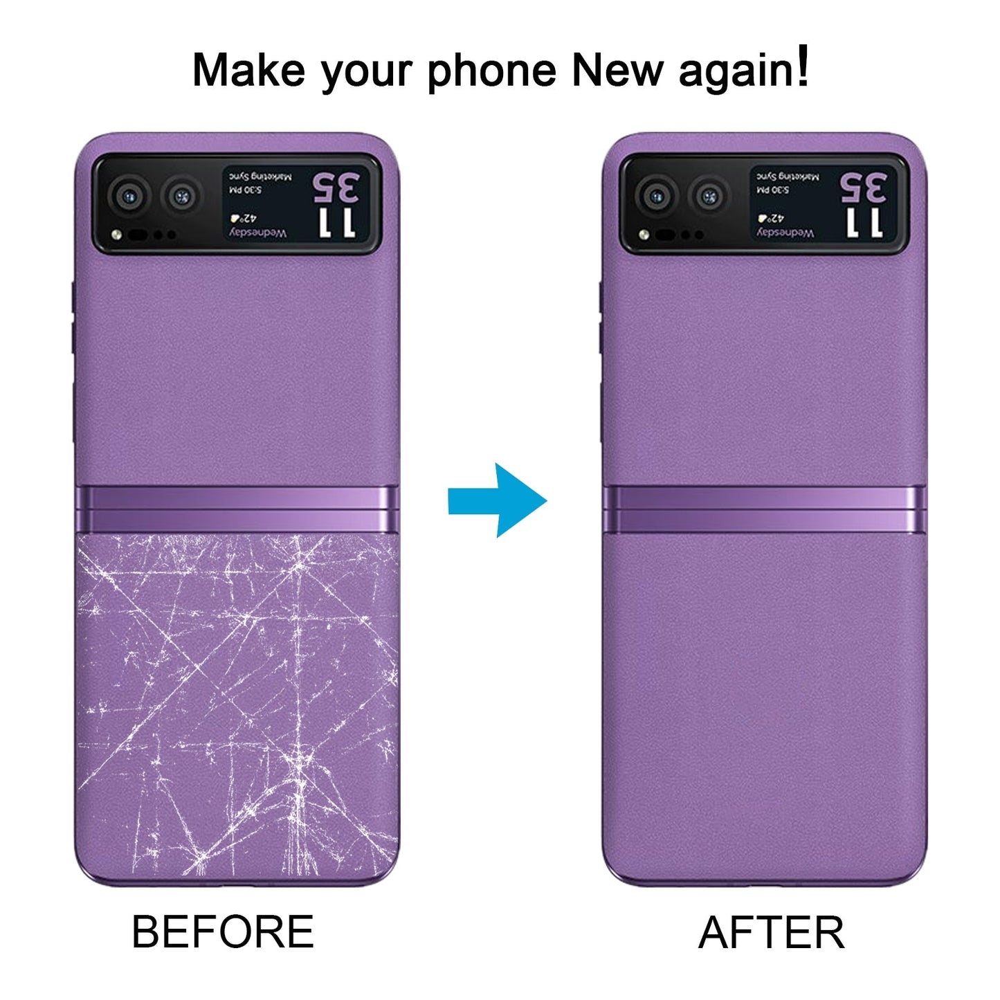 For Motorola Razr 40 Original Lower Part Battery Back Cover(Purple)