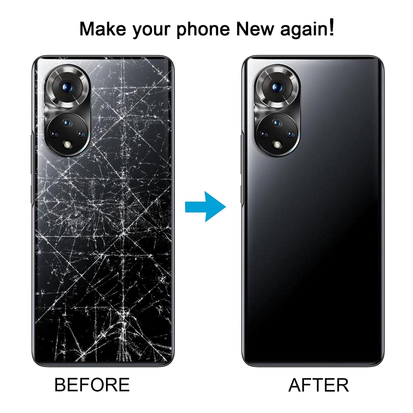 For Honor 50 Battery Back Cover with Camera Lens(Black)