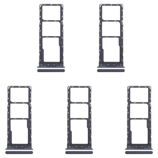For Infinix Smart 8 India 5pcs SIM Card Tray + SIM Card Tray + Micro SD Card Tray (Black)