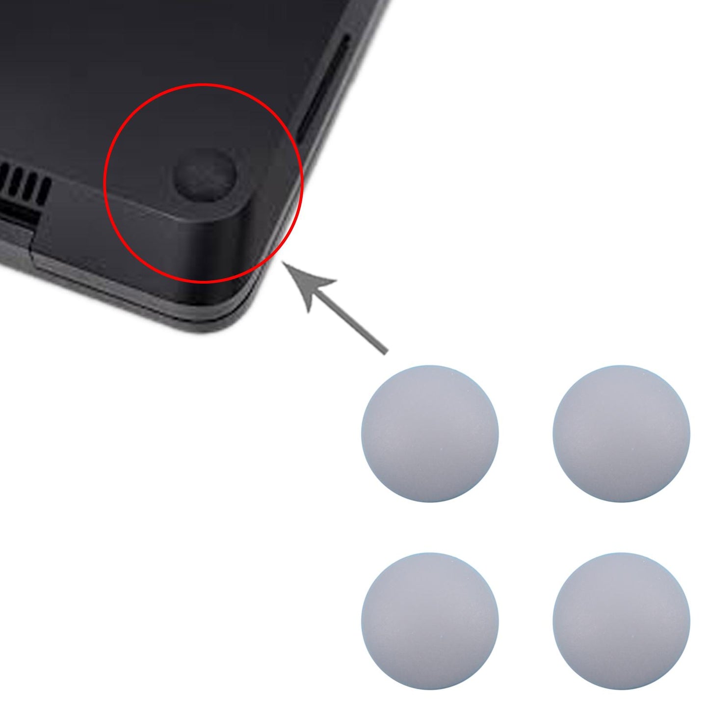 For Microsoft Surface Laptop 3 / 4 / 5 1872 1868 1952 1867 1950 4 in 1 Bottom Case Rubber Mats (Silver)