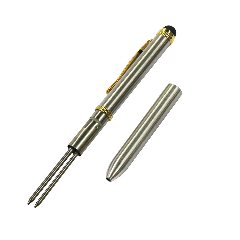 AT-13 Mobile Phone Touch Screen Handwriting Dual-purpose Pen with Black and Red Dual Core(Gold + Silver)