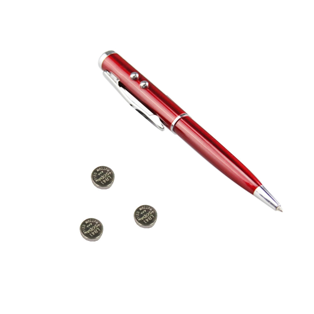 At-16 4 in 1 Mobile Phone Tablet Universal Handwriting Touch Screen Pen with Common Writing Pen & Red Laser & LED Light Function(Red)