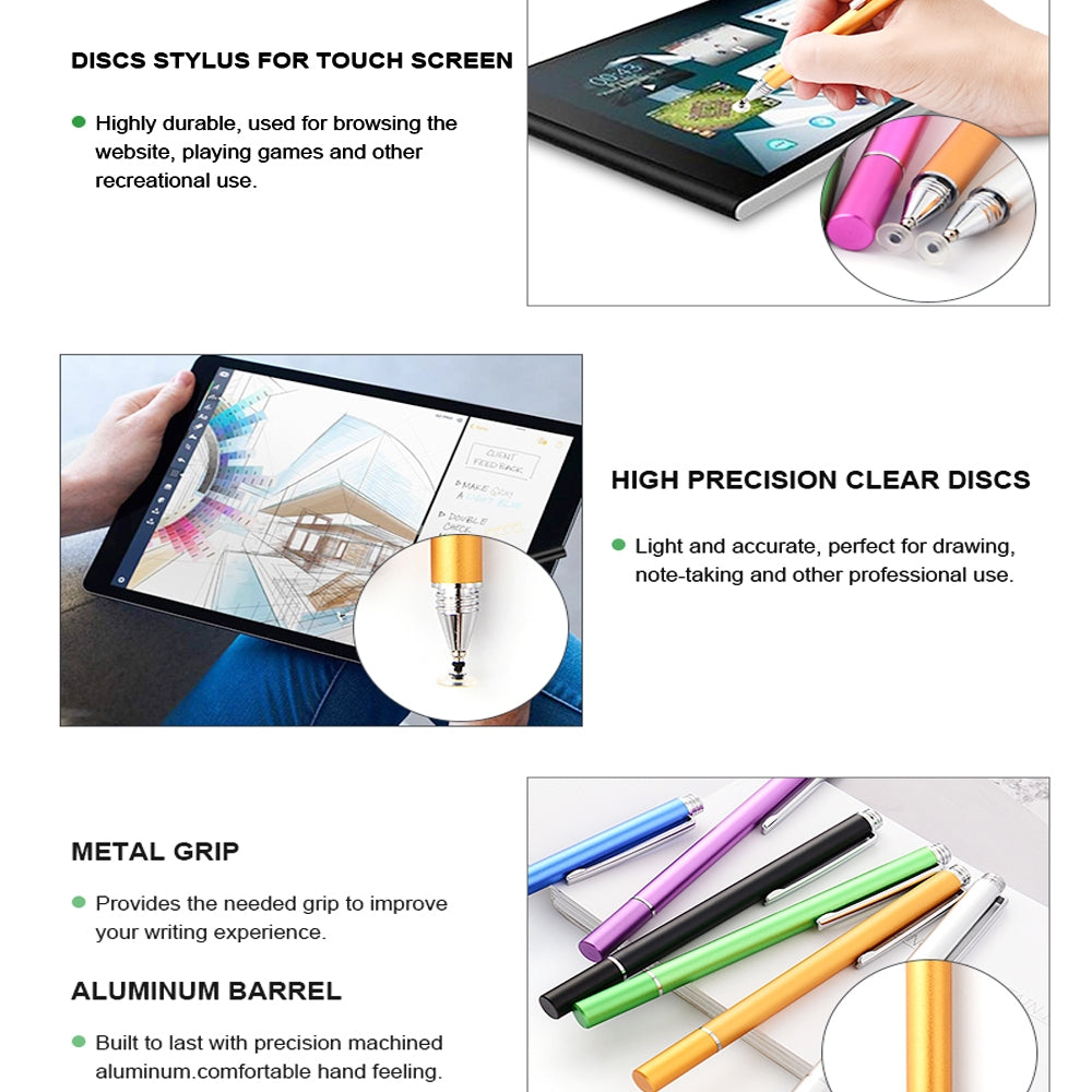 AT-21 Mobile Phone Touch Screen Capacitive Pen Drawing Pen(Rose Red)