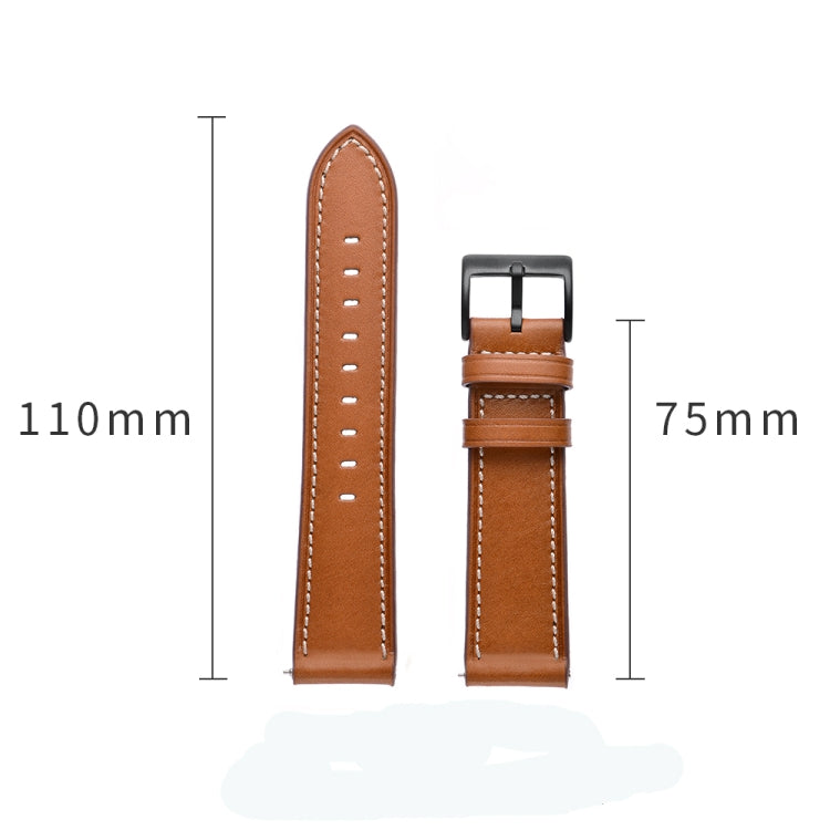 First Layer Leather Car Line Solid Color Watch Strap, For Amazfit GTR 3 / GTR 3 Pro, For Amazfit GTS 3 / GTS 2e