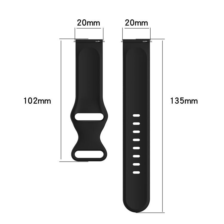 20mm Solid Color Silicone Watch Band, For Amazfit GTR 42mm, For Amazfit GTS