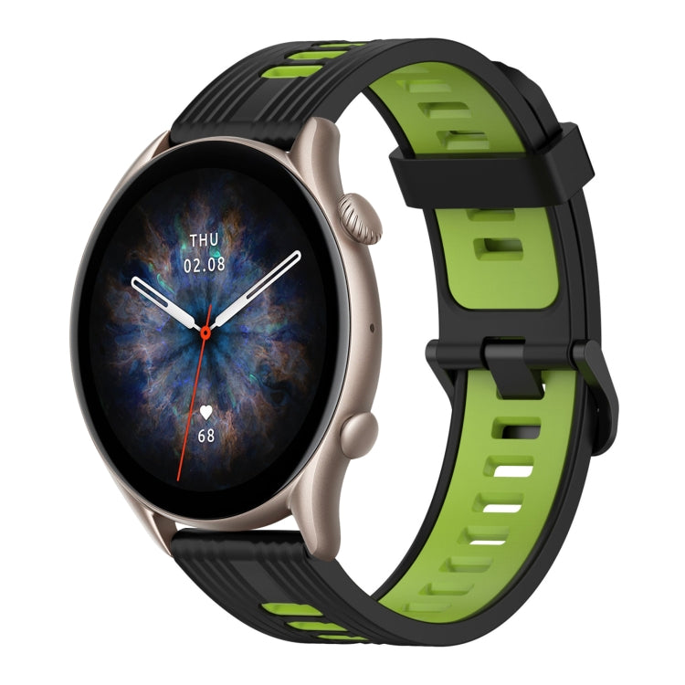 22mm Vertical Pattern Two-Color Silicone Watch Band, For Amazfit GTR 3, For Amazfit GTR 3 pro