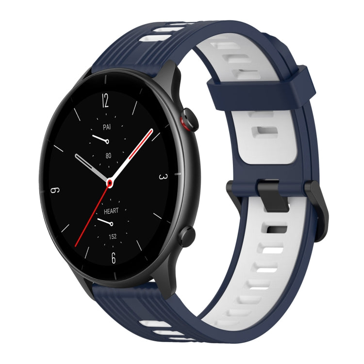 22mm Vertical Pattern Two-Color Silicone Watch Band, For Amazfit GTR 2e, For Amazfit GTR 2
