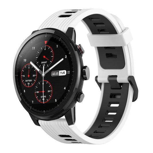 22mm Vertical Pattern Two-Color Silicone Watch Band, For Amazfit 3, For Amazfit GTR 47mm