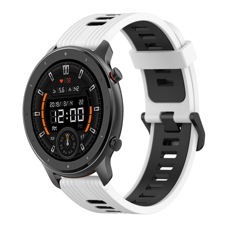 22mm Vertical Pattern Two-Color Silicone Watch Band, For Amazfit 3, For Amazfit GTR 47mm