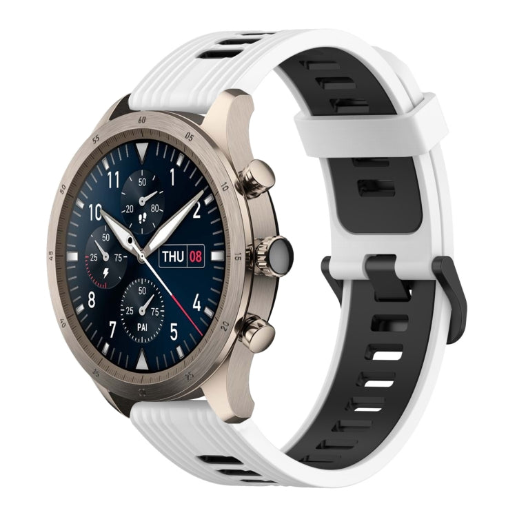 22mm Vertical Pattern Two-Color Silicone Watch Band, For Amazfit 2 Stratos, For  Amazfit Z