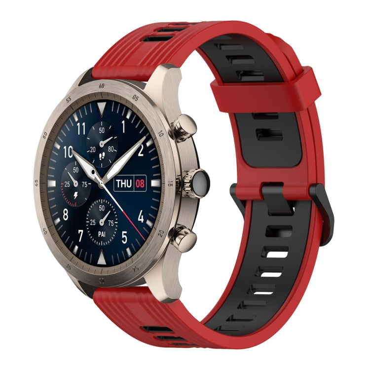 22mm Vertical Pattern Two-Color Silicone Watch Band, For Amazfit 2 Stratos, For  Amazfit Z