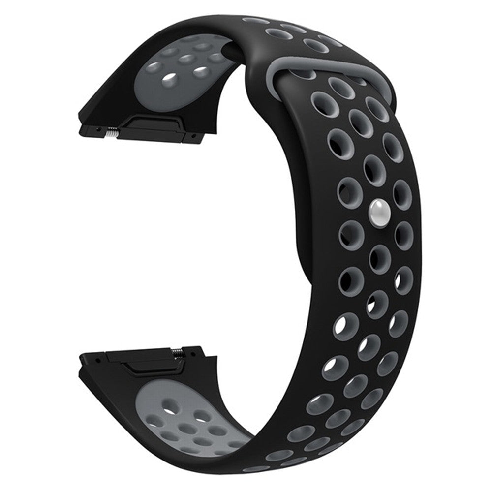 For Fitbit Ionic Breathable Two-tone Silicone Watch Band(Black Grey)