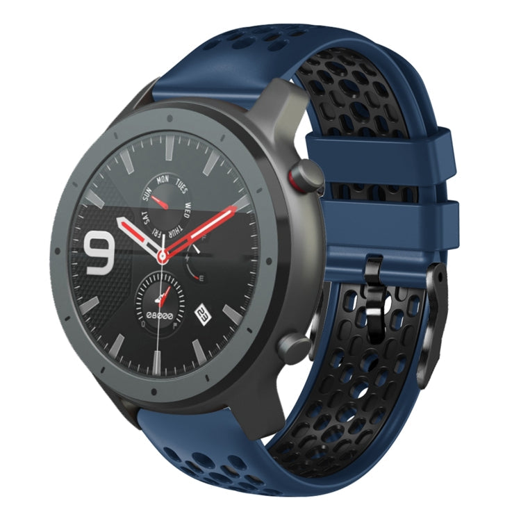 22mm Two-Color Breathable Silicone Watch Band, For Amazfit 3, For Amazfit GTR 47mm