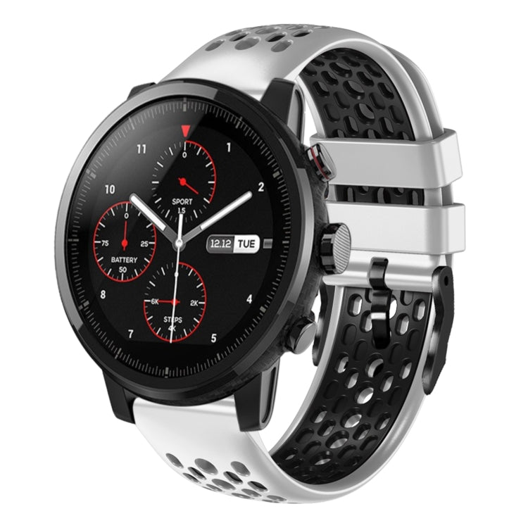 22mm Two-Color Breathable Silicone Watch Band, For Amazfit 2 Stratos