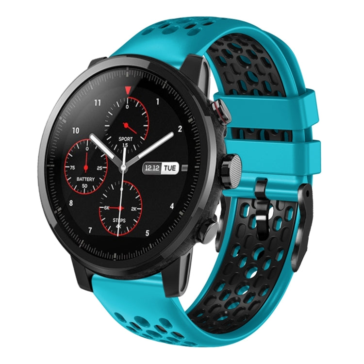 22mm Two-Color Breathable Silicone Watch Band, For Amazfit 2 Stratos