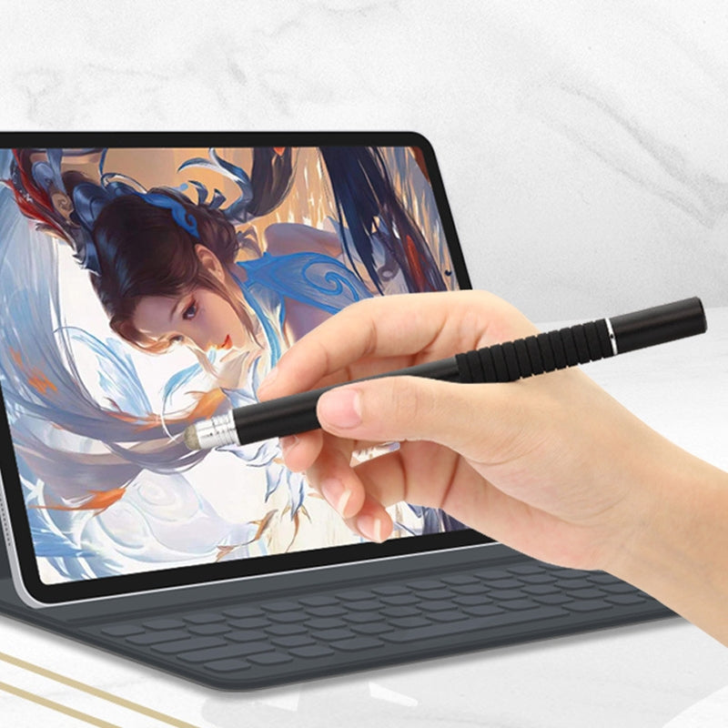 AT-31 Conductive Cloth Head + Precision Sucker Capacitive Pen Head 2-in-1 Handwriting Stylus(Navy Blue)