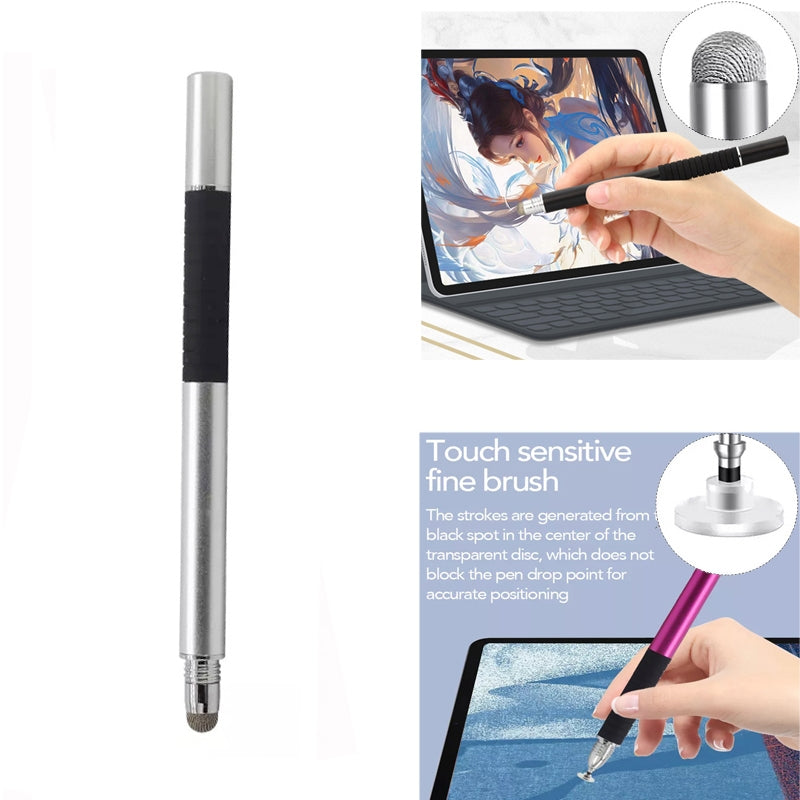 AT-31 Conductive Cloth Head + Precision Sucker Capacitive Pen Head 2-in-1 Handwriting Stylus with 1 Pen Head(Silver Grey)