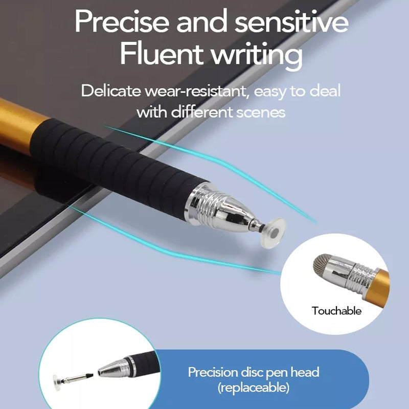 AT-31 Conductive Cloth Head + Precision Sucker Capacitive Pen Head 2-in-1 Handwriting Stylus with 1 Pen Head(Silver Grey)