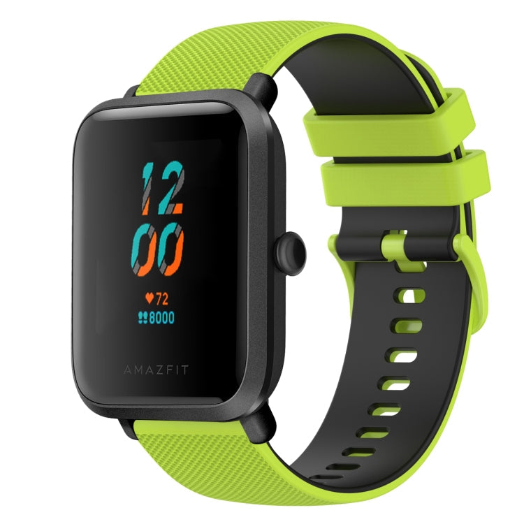 20mm Checkered Two-Color Silicone Watch Band, For Amazfit BIP U, For Amazfit GTR 42mm