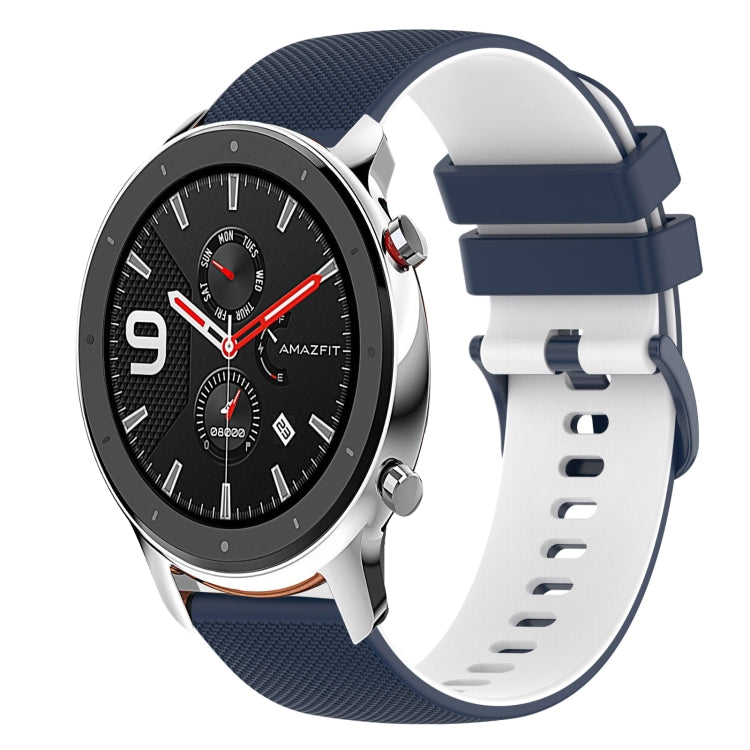 20mm Checkered Two-Color Silicone Watch Band, For Amazfit BIP U, For Amazfit GTR 42mm