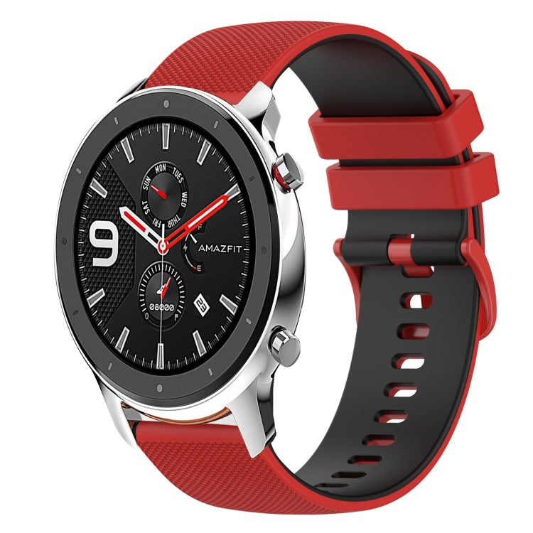 20mm Checkered Two-Color Silicone Watch Band, For Amazfit BIP U, For Amazfit GTR 42mm