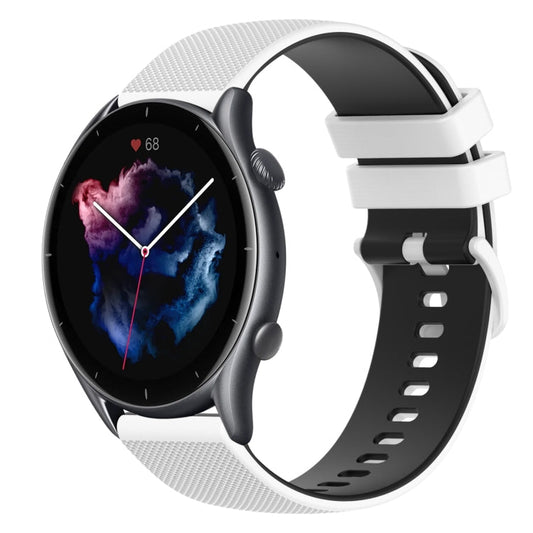 22mm Checkered Two-Color Silicone Watch Band, For Amazfit GTR 3, For Amazfit GTR 3 Pro