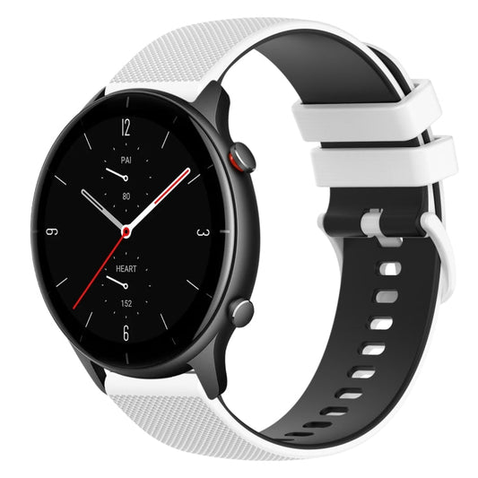 22mm Checkered Two-Color Silicone Watch Band, For Amazfit GTR 2e, For Amazfit GTR 2
