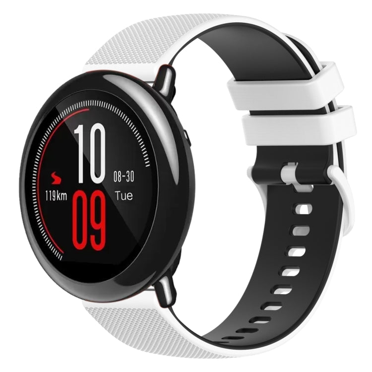 22mm Checkered Two-Color Silicone Watch Band, For Amazfit Pace, For Amazfit Stratos