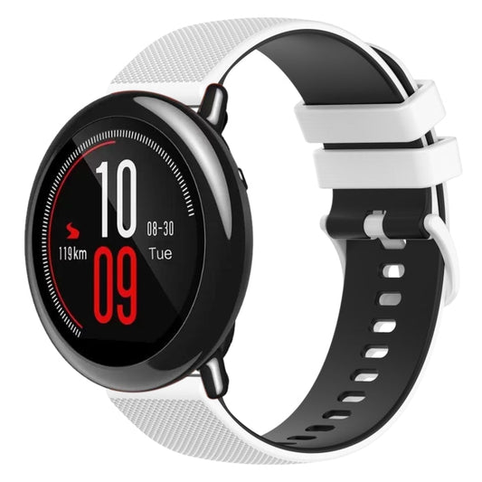 22mm Checkered Two-Color Silicone Watch Band, For Amazfit Pace, For Amazfit Stratos