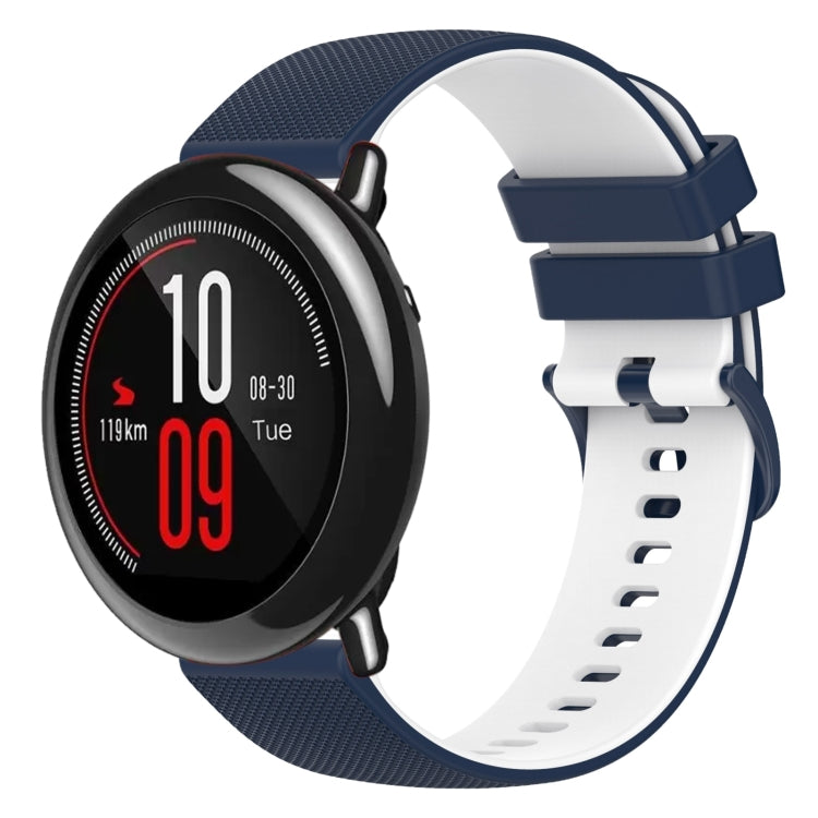 22mm Checkered Two-Color Silicone Watch Band, For Amazfit Pace, For Amazfit Stratos