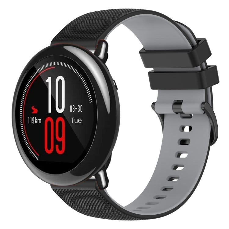 22mm Checkered Two-Color Silicone Watch Band, For Amazfit Pace, For Amazfit Stratos