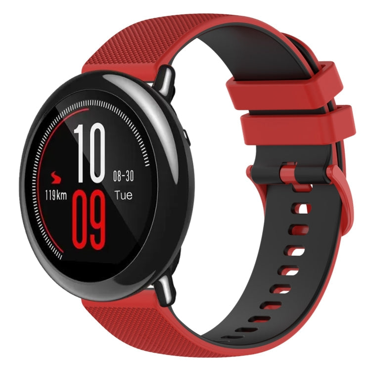 22mm Checkered Two-Color Silicone Watch Band, For Amazfit Pace, For Amazfit Stratos