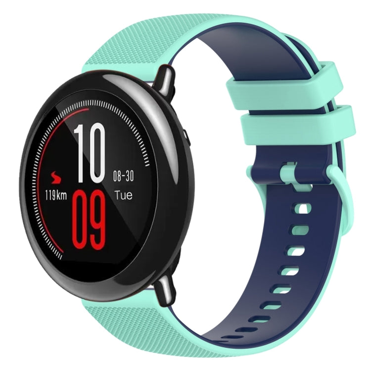 22mm Checkered Two-Color Silicone Watch Band, For Amazfit Pace, For Amazfit Stratos
