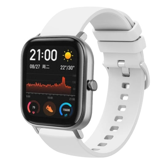 20mm Solid Color Soft Silicone Watch Band, For Amazfit GTS, For Amazfit BIP