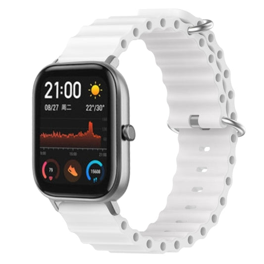 20mm Ocean Style Silicone Solid Color Watch Band, For Amazfit GTS, For Amazfit GTR 42mm